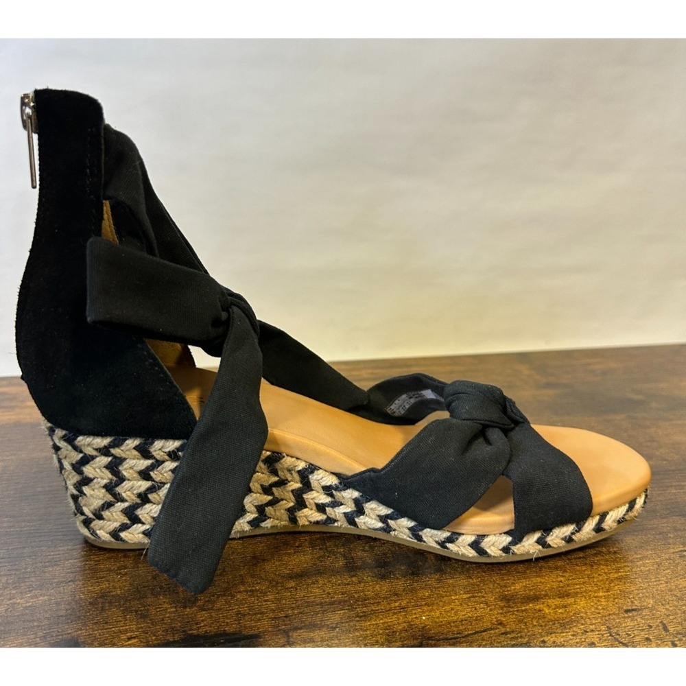 UGG Yarrow Espadrille Wedge Sandals Ankle Bow Tie Zipper Size 8.5 Boho Festival - Picture 7 of 16